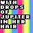 Pixelated text reads "WITH DROPS OF JUPITER IN HER HAIR" over vertical rainbow stripes with a gray bottom section.