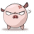 A pixelated pink pig with angry eyes, small brown ears, and a red nose stands left of bold black text reading "Don't Mess With the PIG GY!!" on white background.