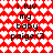 Red and white heart-patterned background with black text reading 'i luv my baby paige<3' in two identical vertical