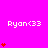 Pixelated icon with bright pink background showing repeated "Ryan<33" text and red heart symbols in varying quantities across positions
