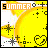 Animated pixel art icon with 'SUMMER' text, yellow suns, and heart symbols in a