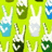 Pixelated green background with multiple hand icons in white, blue, and dark green holding circular objects.