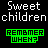 Pixelated text displays 'Sweet children' above a green rectangular box containing 'REMBMER WHEN?' in black block letters on a solid black background.