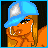 Pixel art contact sheet showing three frames of an animated icon featuring a cartoon woman with orange skin, blue cap, and text reading "finest bitch you ever seen" on light blue backgrounds.