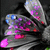 Animated sequence of a stylized flower with layered petals in gray, purple, and pink hues against dark background.