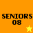 Four display 'SENIORS 08' text with star symbols; two show yellow stars, two show orange stars on yellow backgrounds
