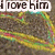 Pixelated image with text overlays and colorful abstract shapes on a muted background.