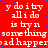 Red background with white pixelated text repeating 'y do it by all i do is try n something bad happen' in a pattern, scattered blue dots