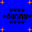 Blue background with orange stars and four identical pixelated sections showing 'danny' text flanked by heart symbols.