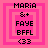 Four identical pink pixel-art icons arranged in a , each with layered square borders and text elements
