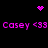 Pixelated pink text and symbols on black background with animated heart and starburst elements.