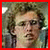 A four- of pixelated images with red borders showing a person's face and text variations including "GOSHY," "1010?!," and "Gosh Idiot!!!!" on black or white backgrounds