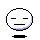 Pixelated white circular head with black horizontal eyes and red mouth, transitioning from neutral to crying with blue tears on gray background.
