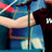 Animated sequence showing a character in blue and white clothing with red accents, performing arm movements against a dark background.