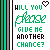 A 2x2 contact sheet of four animated frames showing a pixel art icon with text "WILL YOU GIVE ME ANOTHER CHANCE?" and heart symbols, each frame displaying different heart colors.