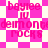 Pixelated pink and white pattern with repeated text elements 'baylee', 'iv', 'demont', 'rocks' in various distorted layouts.