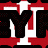 A static pixel art icon featuring a stylized black letter M with red and white accents on a black background.