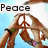 A static image showing four distinct sections with text labels: Peace, Love, Happiness, and an empty gray area.