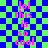 Blue and green checkered background with pink text reading "lol this is so cool" repeated vertically, featuring a subtle animated ripple effect.