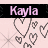 Animated contact sheet showing two frames of a buddy icon with pink and white text over heart symbols on a light background.