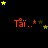 Red text 'Tải...' with star symbols on a black background, stars shift position across frames.