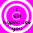 Four identical on a bright pink background, each containing concentric white circles and the text "i will hypnotise you" in black pixelated font