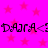 A static image with a bright pink background covered in scattered red stars, featuring two identical lines of pixelated text reading "DAJRA<:DAJRA<".