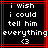 Black background with white pixelated text reading "i wish i could tell him everything" and a heart symbol, framed by red lines