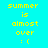 Pixelated text 'summer is almost over :(' on cyan background with green highlight bars shifting across lines.