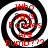 Four identical spiral-patterned images with red text reading 'who says blondes are dumb???' arranged in a