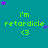 A teal background displays repeated text 'i'm retardicle <3' in green with purple stars scattered around, showing slight variations in star positions across frames.