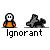 Pixel art buddy icon set with orange-and-white figures and gray dog-like shapes, some with text bubbles reading SWEET!!, WRESTLING, DOGS!!