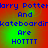 Pixelated text reads 'Harry Potter And Skateboarding Are HOTTTT' in blue on a red-green gradient background, with visible pixelation and color bleeding.
