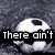 Black-and-white soccer ball icons with text overlays on a textured background, showing sequential animation frames.