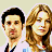 A 48x48 pixel buddy icon featuring a contact sheet of five characters from Grey's Anatomy in medical scrubs with text "grey's anatomy" below the image on a light purple background.