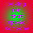 Red background with green gradient circles containing purple text reading 'looking for that special someone' in four identical quadrants.