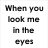 text and a central image with red hearts above a person's head, displaying lyrics and a name