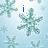 Pixelated snowflake pattern background with blue text reading 'i love you christina' in three segments.