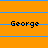 Orange background with blue horizontal lines and repeated black text "George" in pixelated font.