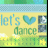 Animated icon with yellow background displaying 'let's dance' text and blue heart symbol, featuring subtle pixel-level animation changes across frames.