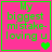 Four identical pink square with green borders display the text "My biggest mistake- loving u" and a heart symbol, arranged in a