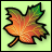 Pixelated autumn leaf icon with gradient colors on light green background, no visible text or animation.
