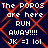 Dark blue background with red diamond lattice pattern overlaid on repeated text reading "The POPOS are here RUN AWAY!!!! JK =] lol" in white pixelated font.