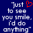 'Just to see you smile, I'd do anything' text in white pixelated font on dark blue background with red heart symbol replacing apostrophe.