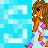 Four pixel-art female figures in distinct poses and outfits against a blue pixelated background.