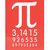 Four vertical display the Greek letter π with numerical sequences on red, green, purple, and blue backgrounds