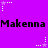 Purple background with repeated black text 'Makenna' and white/pink star-shaped pixel art elements in a pattern
