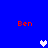 Blue background with red "Ben" text and pixelated hearts in white, light purple, and dark purple positions.