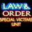 A 48x48 pixel animated contact sheet showing two frames of a Law & Order logo animation with green text on the right frame.