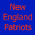 Blue background with red text displaying 'New England Patriots' and multiple iterations of the word 'won', including a partial 'Superbowl XXXIX' at bottom right.